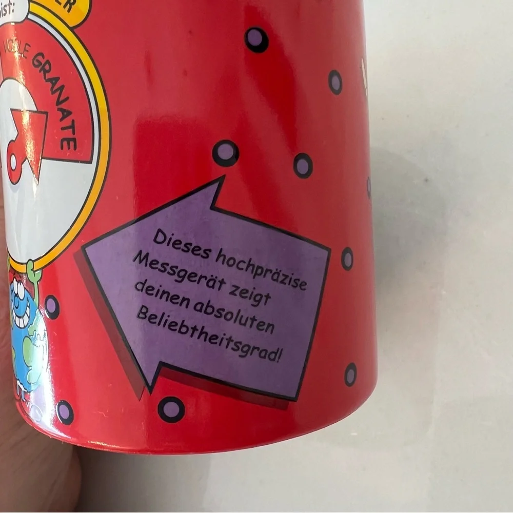 Vintage collectors mug 30 year birthday celebration in German 2002 colorful, red